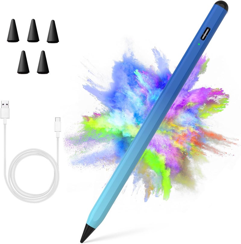 COO ​​​Stylus Pen for iPad 2018-2023 with Palm Rejection, Active Pencil for iPads 10th/9th/8th/7th/6th, for iPad Pro 11/12.9 inch, for iPad Air 5th/4th/3th Gen, for iPad mini 6th/5th Gen(Gradient Blue) - Image 1
